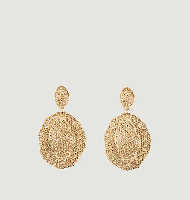 Dentelle Vintage gold plated dangling earrings