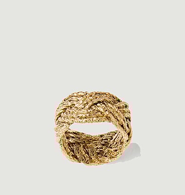 Miki braided gold plated ring