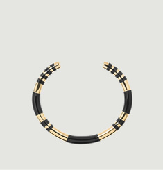 Positano resin and gold plated bangle bracelet