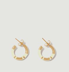 Positano resin and gold plated mini hoop earrings