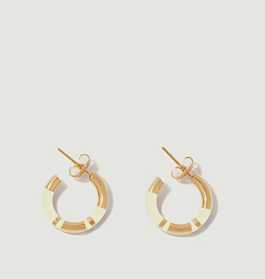Positano resin and gold plated mini hoop earrings