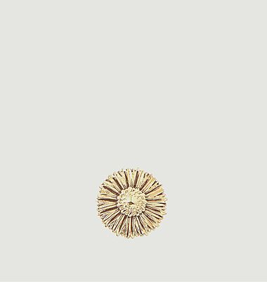 Gold plated flower earring Helianthus