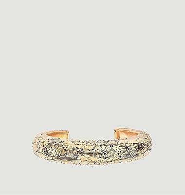 Gold plated bracelet with engraved fancy pattern Rosalba