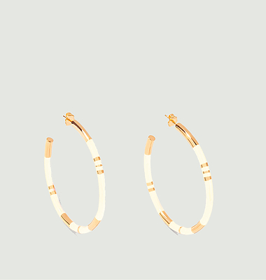 Gold plated creole earrings and resin Positano