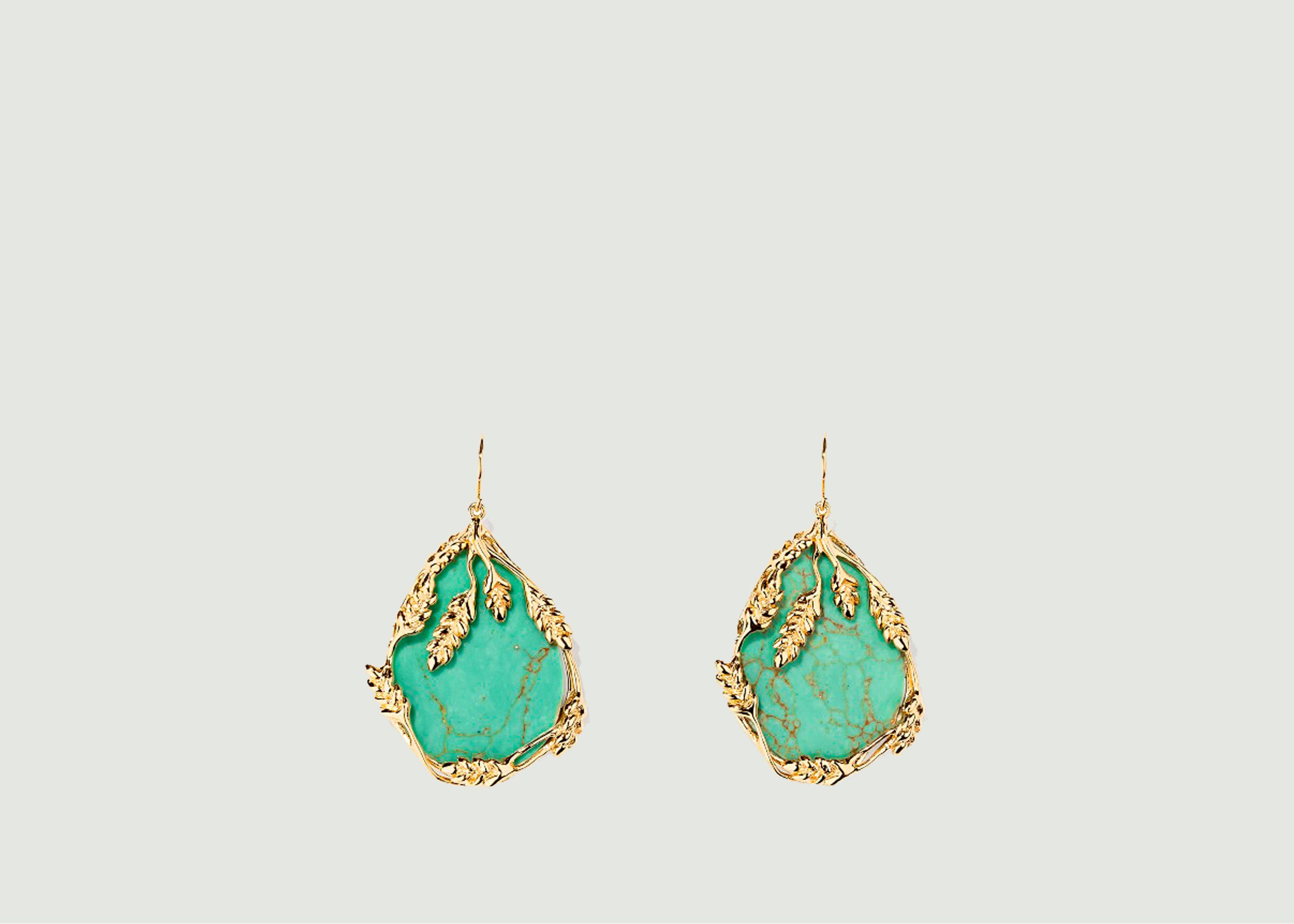 Pendant earrings with turquoise Françoise - Aurélie Bidermann