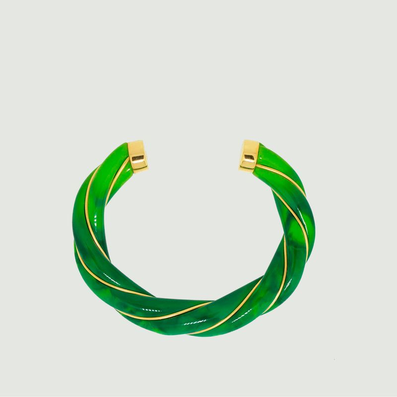 Bracelet twisted resin Diana tie and dye jungle - Aurélie Bidermann
