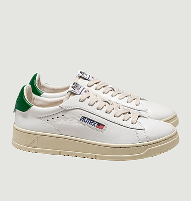 Sneakers Dallas en cuir blanc et vert
