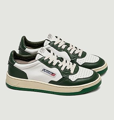 Sneakers Autry 01 Low Man Cuir Blanc Vert