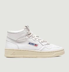Medalist high-top sneakers in white leather