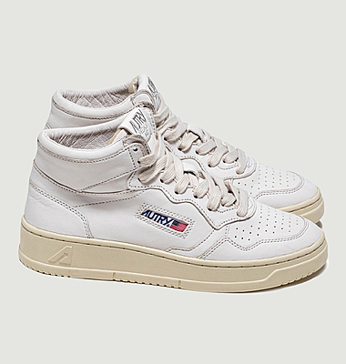 Medalist high-top sneakers in white leather