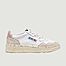 Medalist Low sneakers in white and powder pink leather - AUTRY