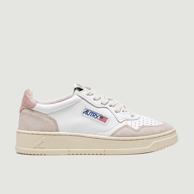 Medalist Low sneakers in white and powder pink leather White AUTRY | L ...