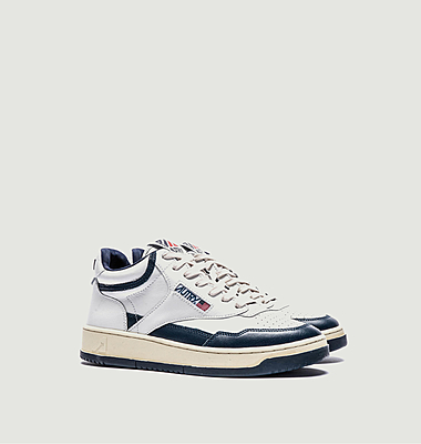 Open Mid sneakers in leather