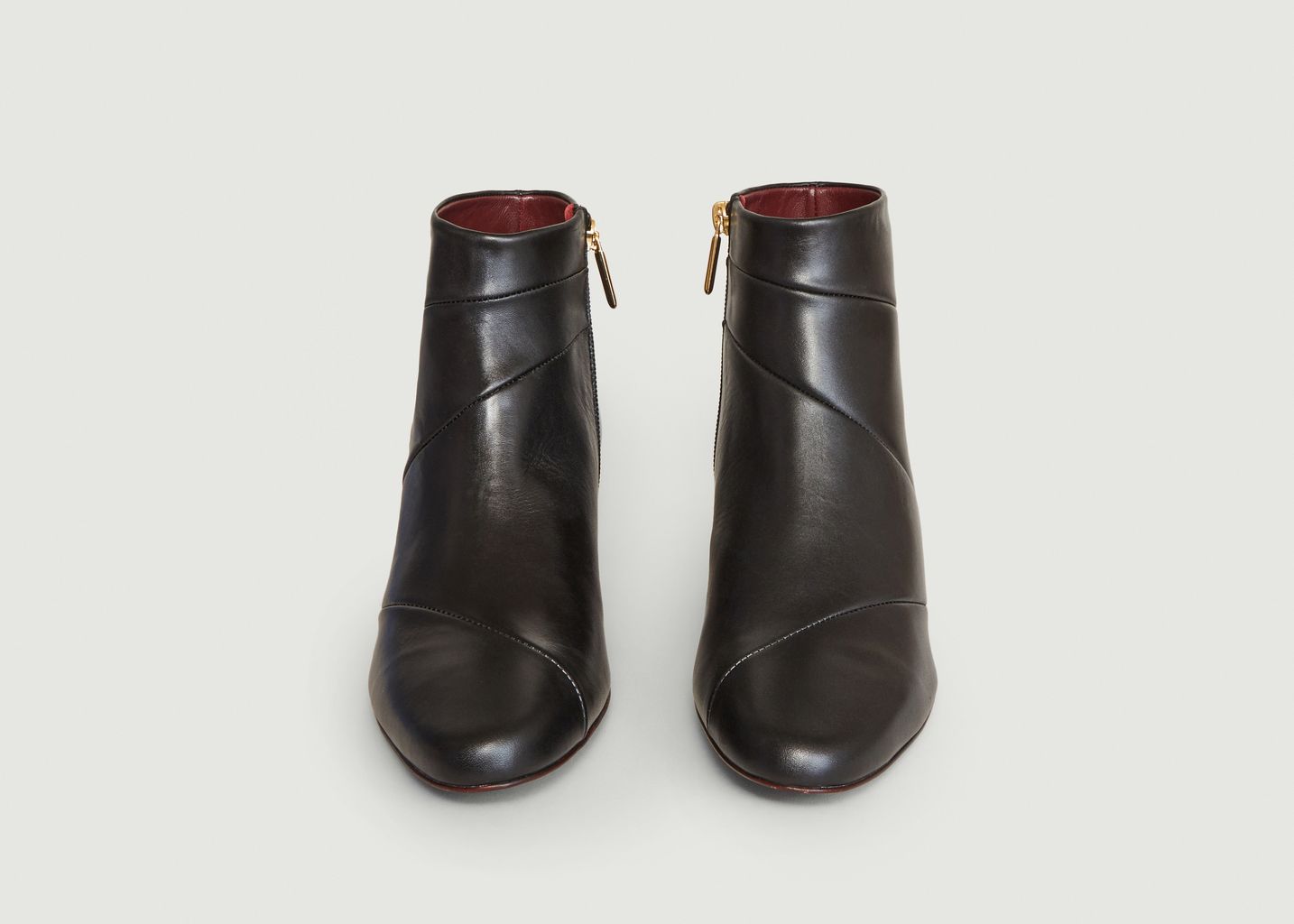 Moune topstitched leather boots - Avril Gau
