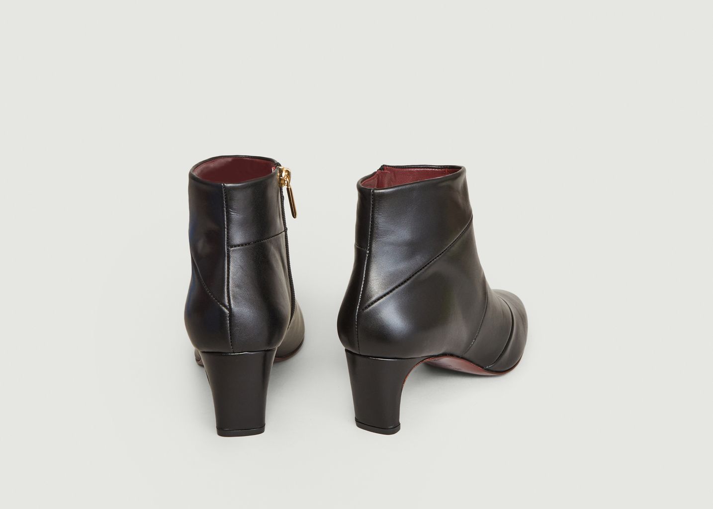 Moune topstitched leather boots - Avril Gau