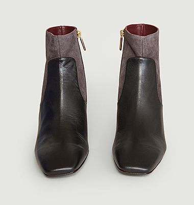 Boots bicolores en cuir bi-matière Nano