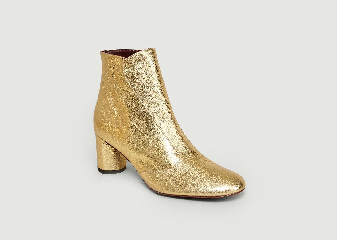 gold leather boots