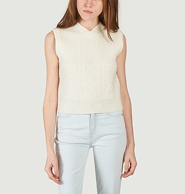 Reunited Cable Vest Sleeveless Sweater