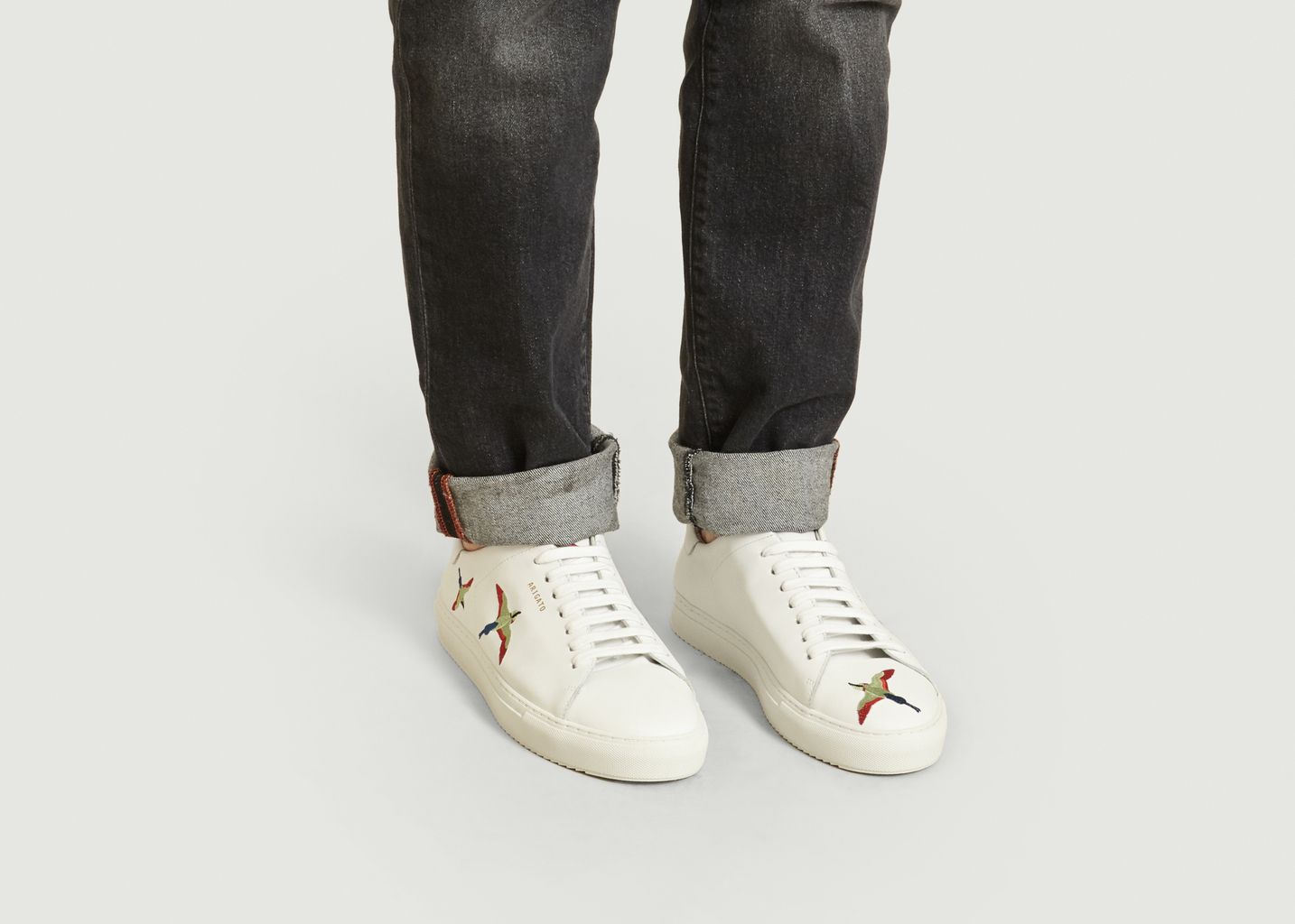 Clean 90 Leather Sneakers With Embroidered Birds - Axel Arigato
