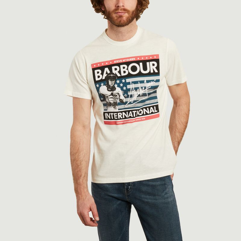 Steve Mcqueen usa flag t-shirt  - Barbour Int.