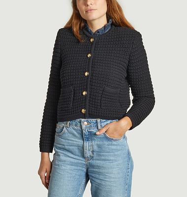 Cardigan court texturé manches 7/8e Gaspard