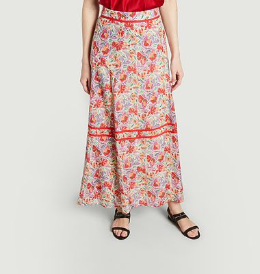 Aliya floral print midi skirt