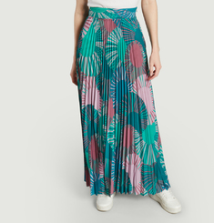 Jupe longue plissée motif fantaisie Neo