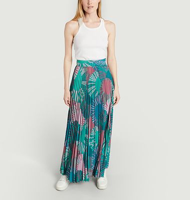 Pleated long skirt with fancy pattern Neo