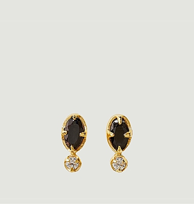 Boucles d'oreilles puces avec onyx Mani