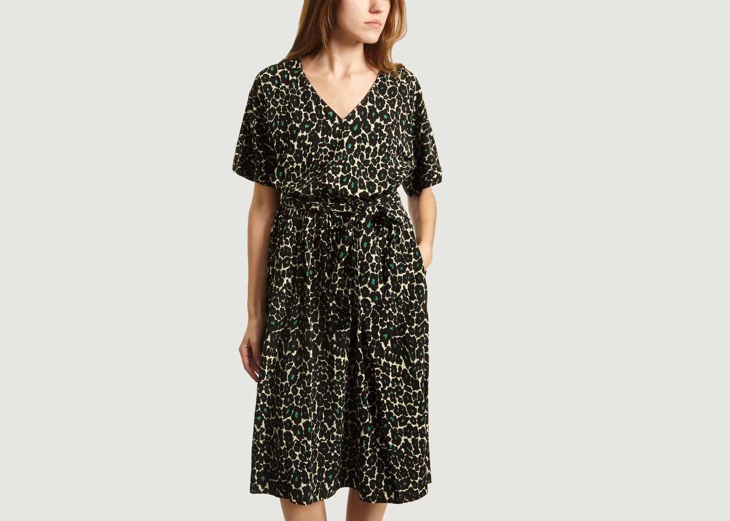 Robe Ceinturée Motif Panthère Hoek - Bellerose