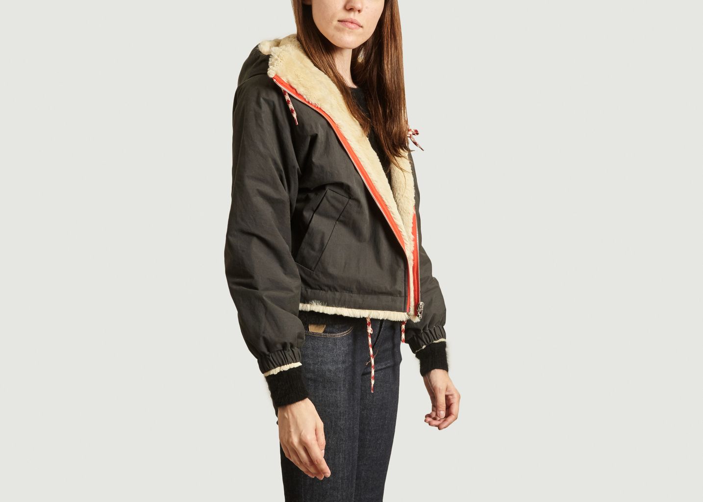 Blouson réversible à capuche toile et simili fourrure Loud - Bellerose
