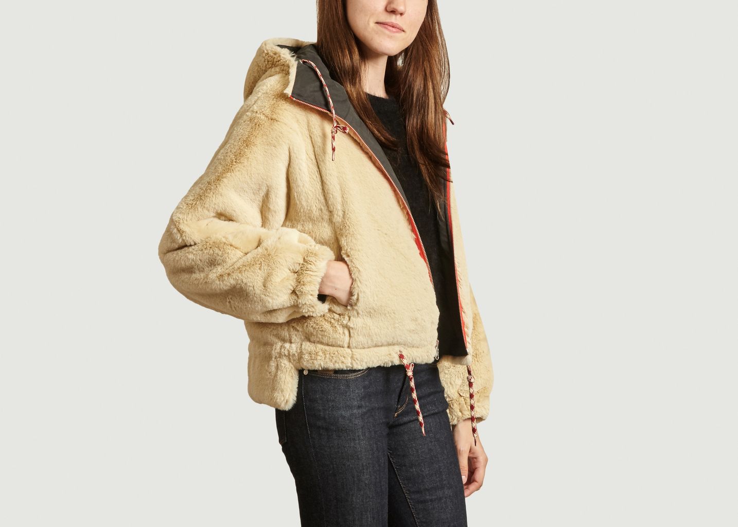 Blouson réversible à capuche toile et simili fourrure Loud - Bellerose