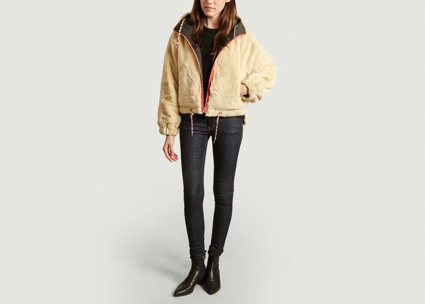 Blouson réversible à capuche toile et simili fourrure Loud - Bellerose