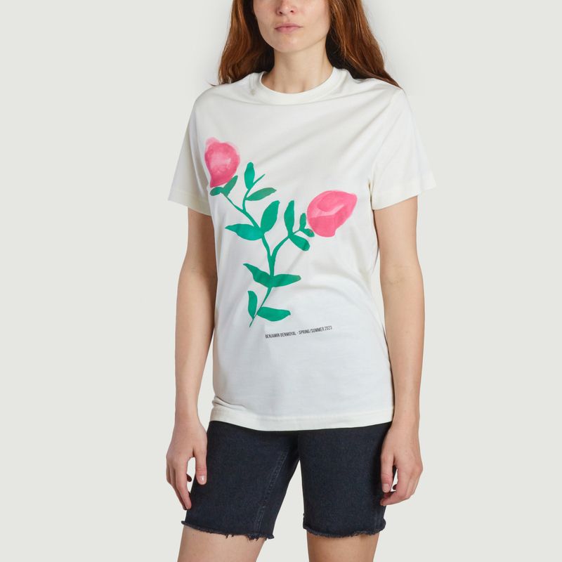 T-shirt imprimé en coton  - benjamin benmoyal