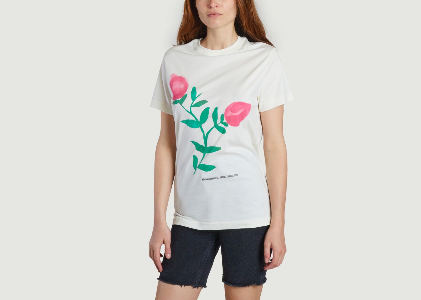 T-shirt imprimé en coton  - benjamin benmoyal