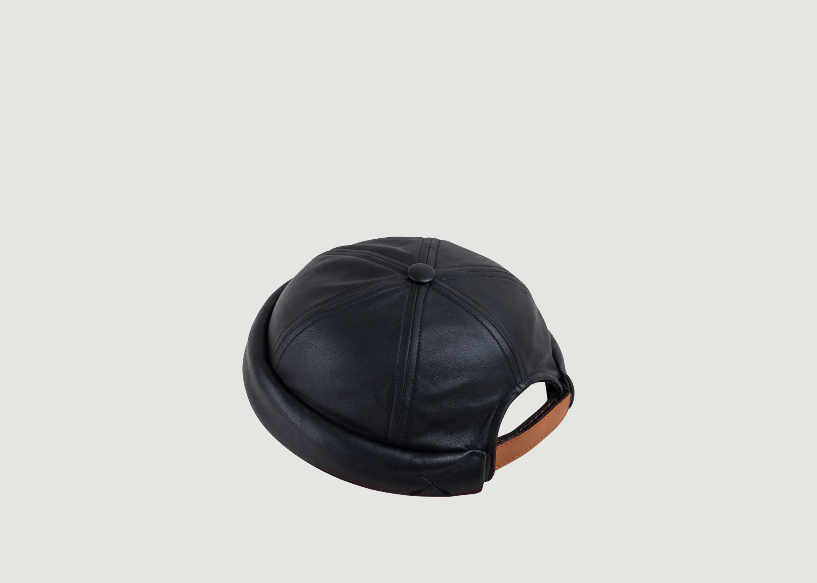 Premium Leather Docker Hat - Béton Ciré