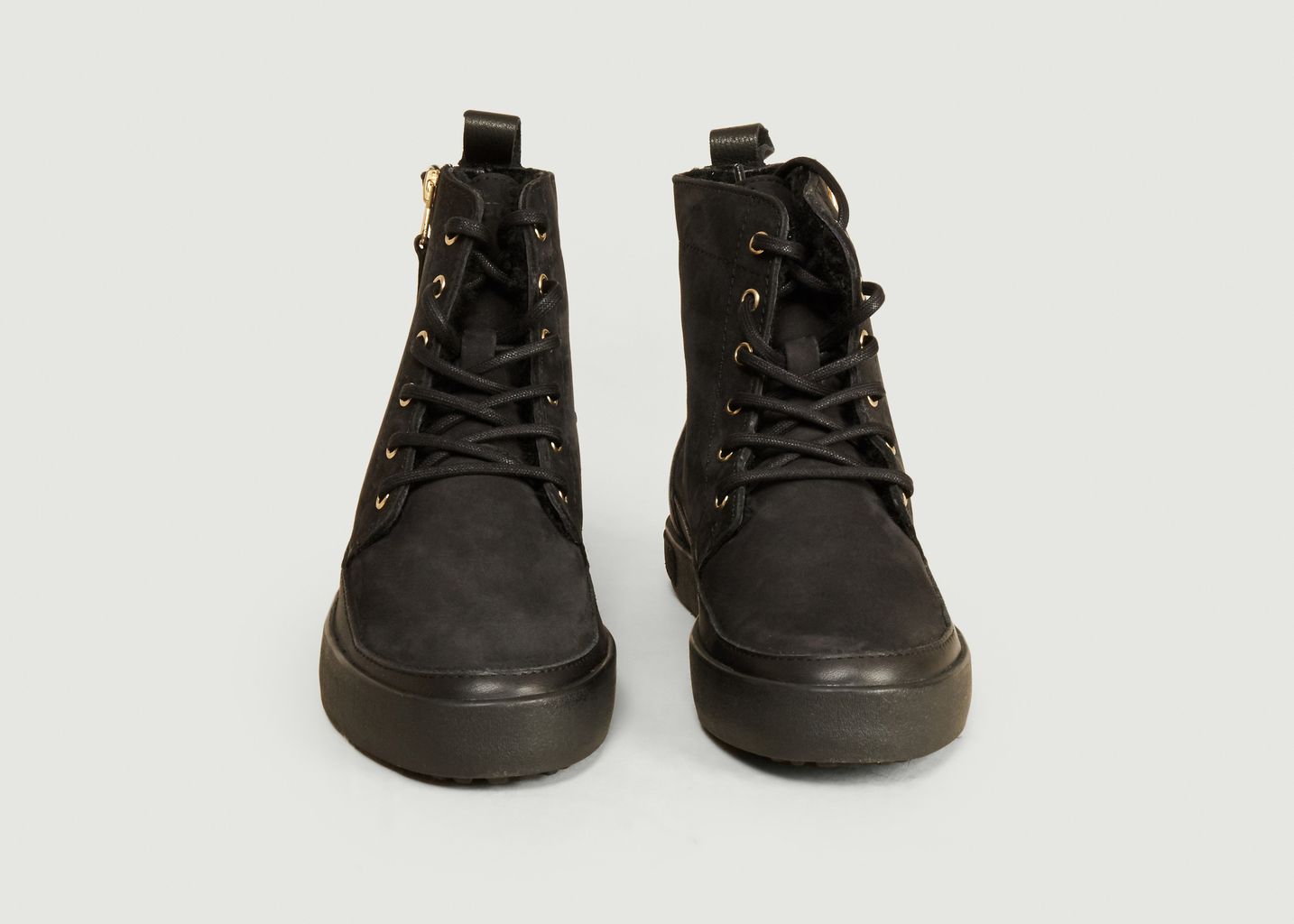 CW96 zipped and lace-up leather boots - Blackstone