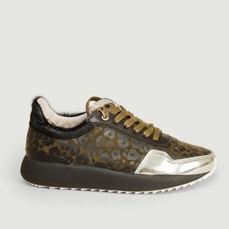 SL91 leopard pattern running sneakers - Blackstone