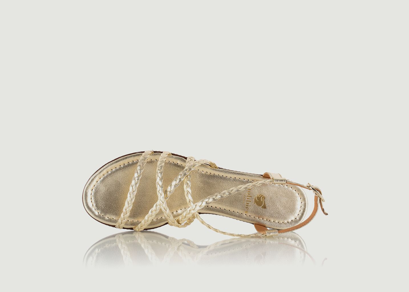 Sandales plates en cuir lamé Artemis - Bobbies Paris