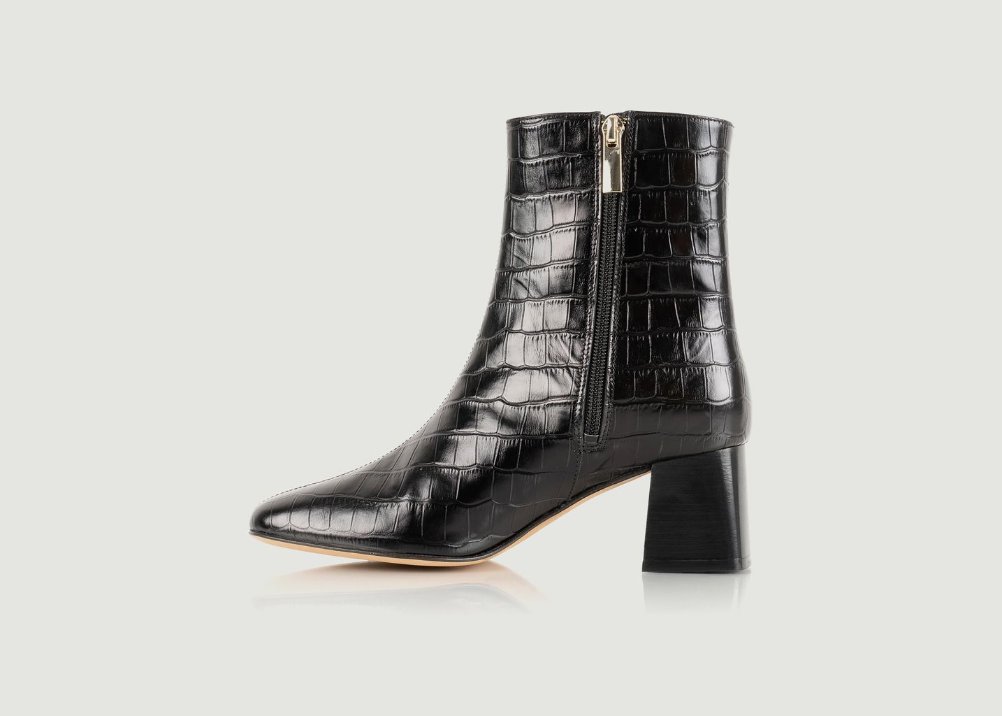 Bottines en cuir façon croco Rachelle - Bobbies Paris