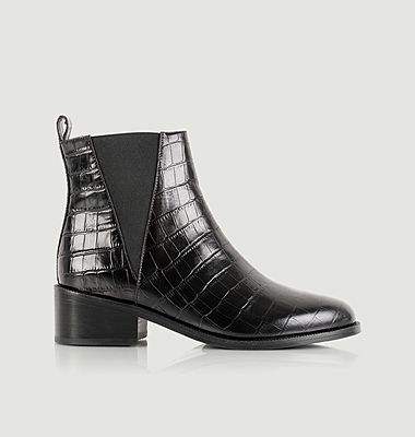 Camden croco effect leather boots