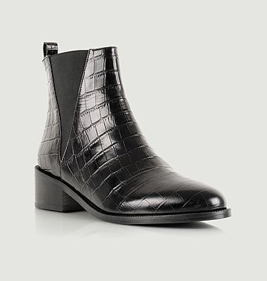Camden croco effect leather boots