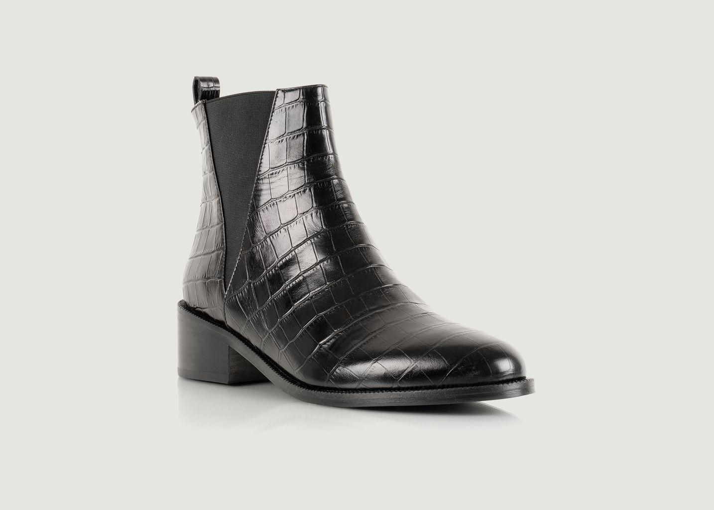 Camden croco effect leather boots - Bobbies Paris