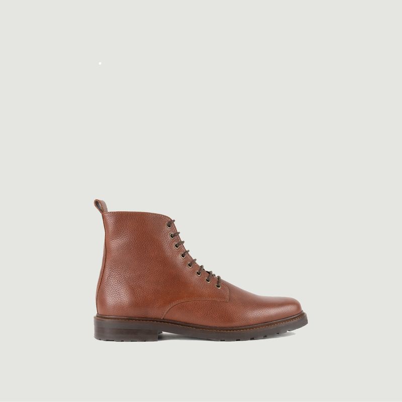 Leather lace-up boots with Yukon wool lining - Bobbies Paris