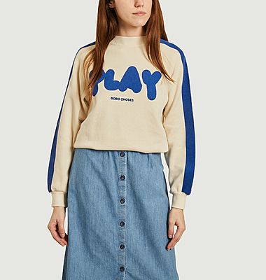 Sweatshirt bicolore en coton imprimé Play