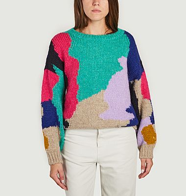 Multicolor intarsia sweater
