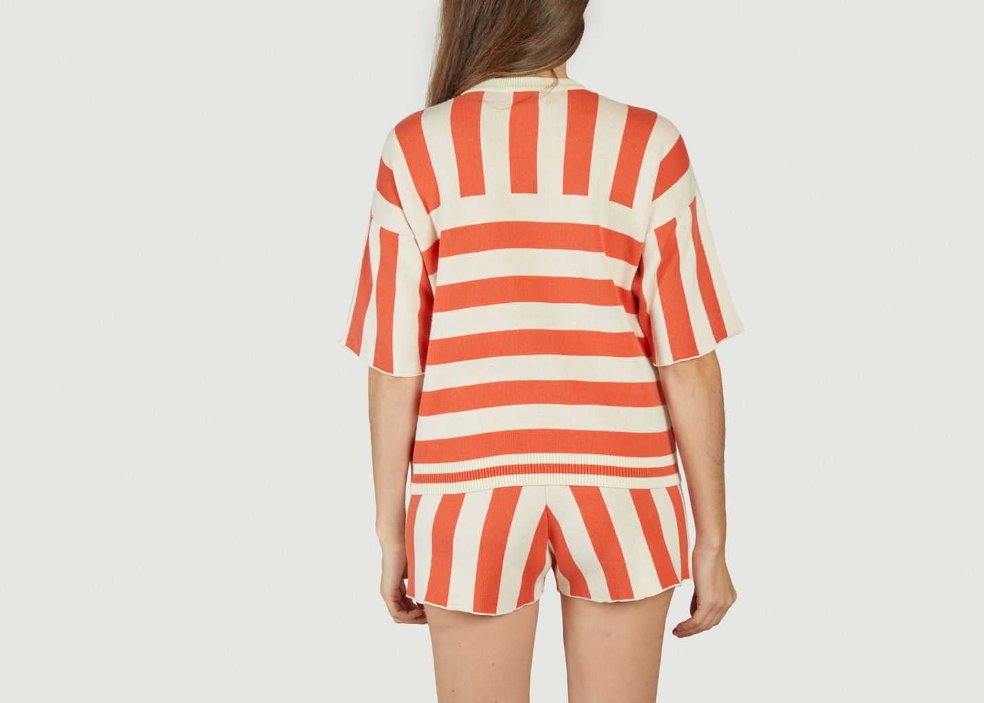 Striped Short Sleeve Sweater - Bobo Choses