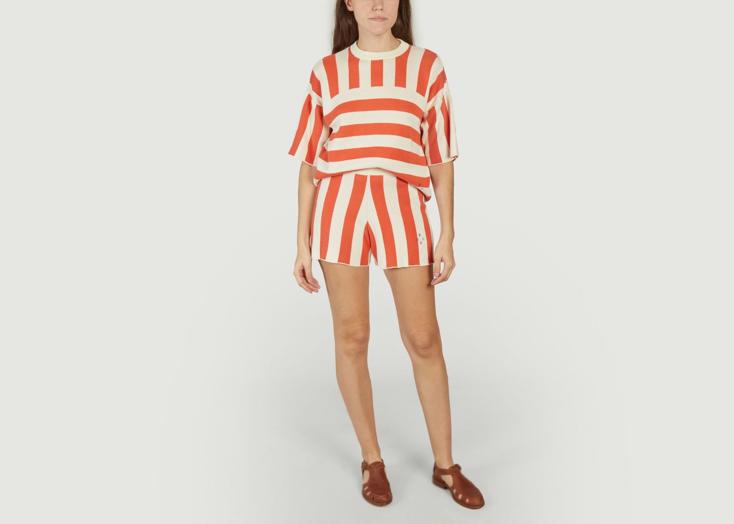 Striped Short Sleeve Sweater - Bobo Choses
