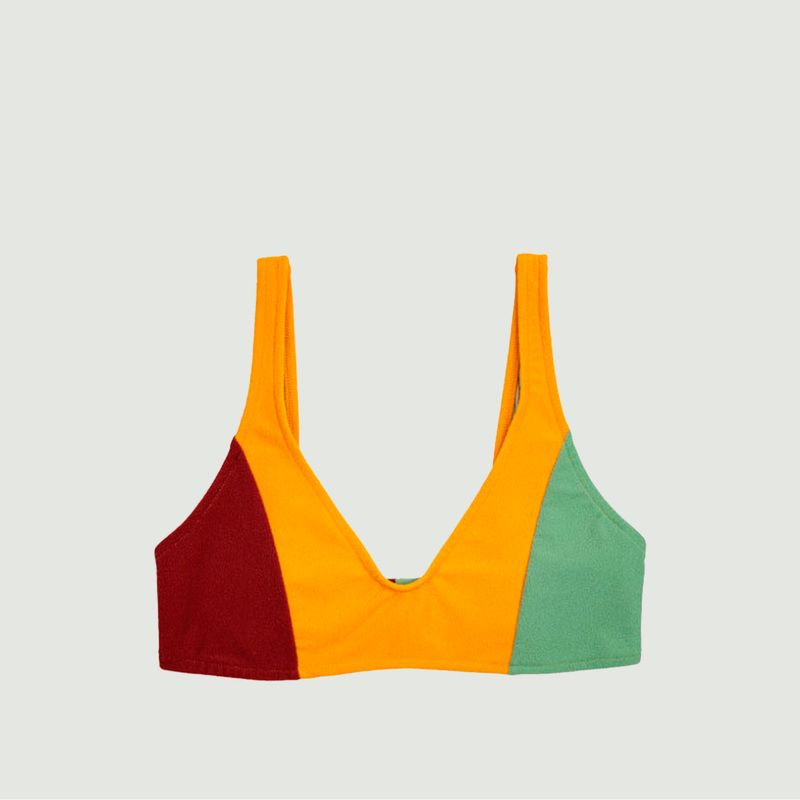 Color Block Terry Bikini-Oberteil - Bobo Choses
