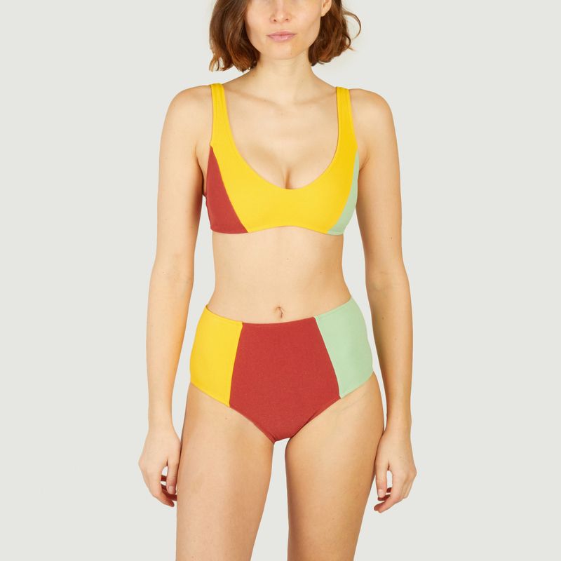 Color Block Terry Bikini-Oberteil - Bobo Choses